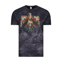 Cloud Black thunderbird leopard leather Vintage Tee - BarkalooDesign