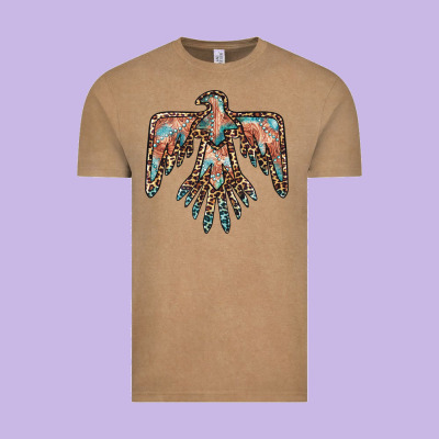 Thunderbird Leopard Leather Vintage Tee Designed By Barkaloodesign