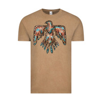 Vintage Coffee thunderbird leopard leather Vintage Tee - BarkalooDesign