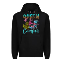 Black Queen Of The Camper Premium Hoodie - BundleAndBundleShop