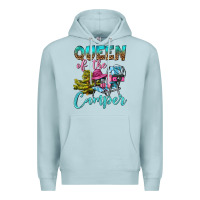Blue Mist Queen Of The Camper Premium Hoodie - BundleAndBundleShop