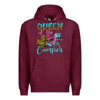 Burgundy Queen Of The Camper Premium Hoodie - BundleAndBundleShop
