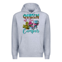 Heather Grey Queen Of The Camper Premium Hoodie - BundleAndBundleShop