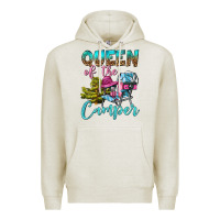 Oatmeal Heather Queen Of The Camper Premium Hoodie - BundleAndBundleShop