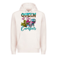 Pale Pink Queen Of The Camper Premium Hoodie - BundleAndBundleShop