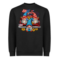 Black 4th of july gnomes farm truck Heavyweight Sweatshirt - Zillion Design Studio