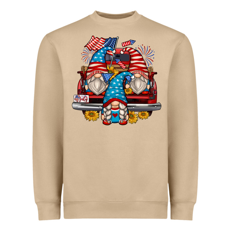 4th Of July Gnomes Farm Truck Heavyweight Sweatshirt by Zillion Design Studio | Teevron
