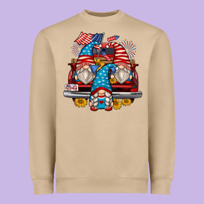 4th Of July Gnomes Farm Truck Heavyweight Sweatshirt Designed By Zillion Design Studio