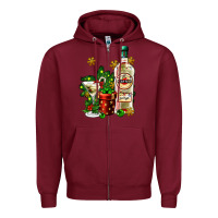 Burgundy cocrtail martini and gift and snow Zipper Hoodie - AdoDesignShop