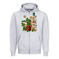 Heather Grey cocrtail martini and gift and snow Zipper Hoodie - AdoDesignShop