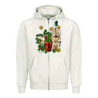 Oatmeal Heather cocrtail martini and gift and snow Zipper Hoodie - AdoDesignShop
