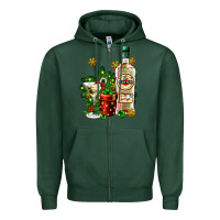 Sports Green cocrtail martini and gift and snow Zipper Hoodie - AdoDesignShop