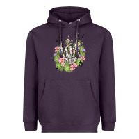 Plum skeleton flowers Heavyweight Hoodie - MaliasSmallBusiness