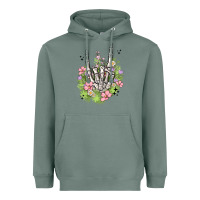 Sage skeleton flowers Heavyweight Hoodie - MaliasSmallBusiness