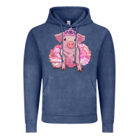 Vintage Denim Balerina pig with tutu Vintage Hoodie - RanaPortraitStore