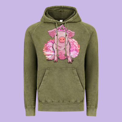 Vintage Hoodie Balerina pig with tutu