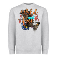 Heather Grey wild and free Heavyweight Sweatshirt - Zillion Design Studio
