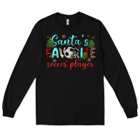 Black santa s favorite soccer player Long Sleeve Tee - JahusDesignShop