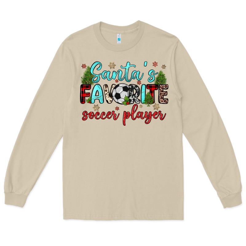 Santa S Favorite Soccer Player Long Sleeve Tee by JahusDesignShop | Teevron