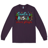 Plum santa s favorite soccer player Long Sleeve Tee - JahusDesignShop