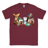 Burgundy coffee tools coffee cups Classic Tee - AdoDesignShop