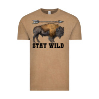 Vintage Coffee stay wild bison Vintage Tee - RanaPortraitStore