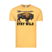 Vintage Mustard stay wild bison Vintage Tee - RanaPortraitStore