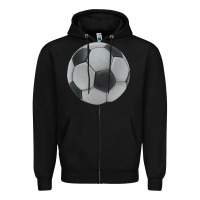 Black soccer ball Zipper Hoodie - JahusDesignShop