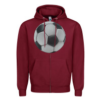 Burgundy soccer ball Zipper Hoodie - JahusDesignShop