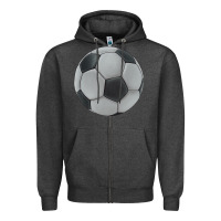 Charcoal Heather soccer ball Zipper Hoodie - JahusDesignShop