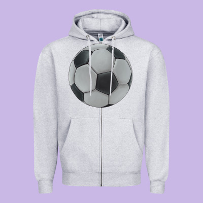 Soccer Ball Zipper Hoodie Designed By Jahusdesignshop