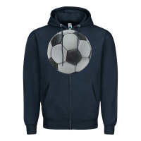 Navy soccer ball Zipper Hoodie - JahusDesignShop
