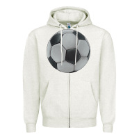 Oatmeal Heather soccer ball Zipper Hoodie - JahusDesignShop
