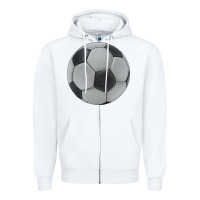 White soccer ball Zipper Hoodie - JahusDesignShop