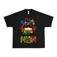 Black autism mom messy bun Urban Heavy Tee - Zillion Design Studio