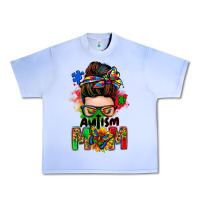 Grape Ice autism mom messy bun Urban Heavy Tee - Zillion Design Studio