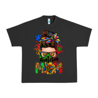 Pigment Black autism mom messy bun Urban Heavy Tee - Zillion Design Studio