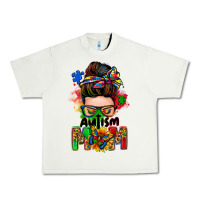 Pistachio autism mom messy bun Urban Heavy Tee - Zillion Design Studio