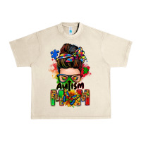 Sandshell autism mom messy bun Urban Heavy Tee - Zillion Design Studio