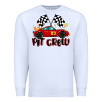 White pit crew boys birthday race car Premium Sweatshirt - MaliasSmallBusiness