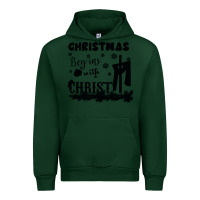 Forest Green Christmas Begins With Christ Urban Hoodie - Bettercallsaul