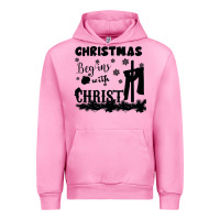 Fuchsia Pink Christmas Begins With Christ Urban Hoodie - Bettercallsaul