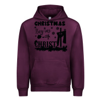 Mauve Wine Christmas Begins With Christ Urban Hoodie - Bettercallsaul