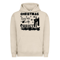 Pigment French Oak Christmas Begins With Christ Urban Hoodie - Bettercallsaul