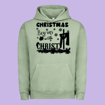 Christmas Begins With Christ Urban Hoodie Designed By Bettercallsaul