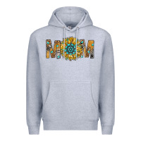 Heather Grey Western Mom With Gemstone And Sunflower Premium Hoodie - BundleAndBundleShop