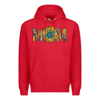 Red Western Mom With Gemstone And Sunflower Premium Hoodie - BundleAndBundleShop