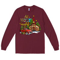 Burgundy the church  holy night western truck Long Sleeve Tee - AdoDesignShop