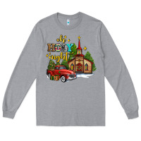 Heather Grey the church  holy night western truck Long Sleeve Tee - AdoDesignShop