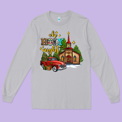 The Church  Holy Night Western Truck Long Sleeve Tee Designed By Adodesignshop